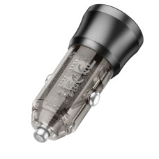 Автомобильное зарядное устройство Borofone (BZ25) Journey (PD38W / 1C1A) car charger transparent black