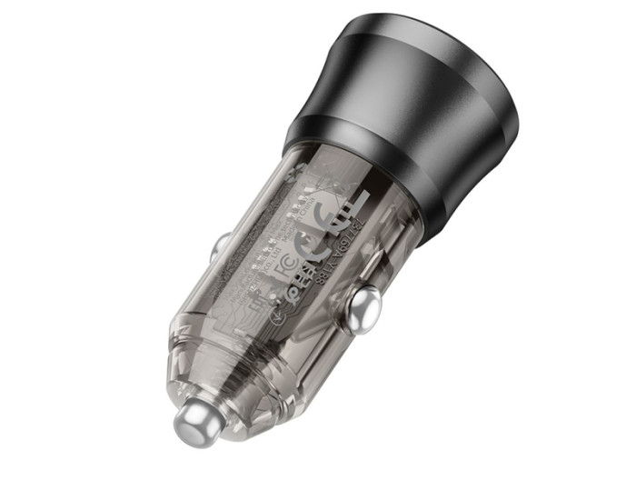 Автомобильное зарядное устройство Borofone (BZ25) Journey (PD38W / 1C1A) car charger transparent black