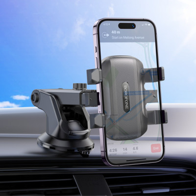 Автодержатель Borofone BH99 Wind automatic car holder (center console) black (Класс B)