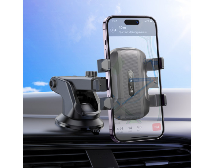Автотримач Borofone BH99 Wind automatic car holder (center console) black