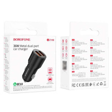 Автомобильное зарядное устройство Borofone (BZ19) Wisdom с кабелем Type C 2.4A черный