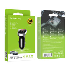 Автомобильное зарядное устройство Borofone (BZ15) LED display (2USB/2.4A)(12W)  Black