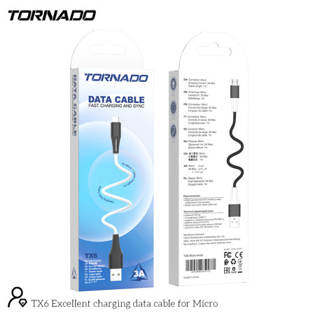Сетевое зарядное устройство Tornado TX6 Micro (3,0A/1м) (Белый / White)
