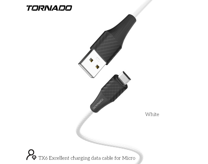 Сетевое зарядное устройство Tornado TX6 Micro (3,0A/1м) (Белый / White)