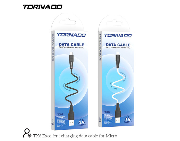 Сетевое зарядное устройство Tornado TX6 Micro (3,0A/1м) (Белый / White)