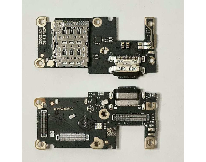 Шлейф для  Xiaomi 11T /11T Pro с разъемом зарядки , с разъемом Sim-карты с микрофоном, High Copy