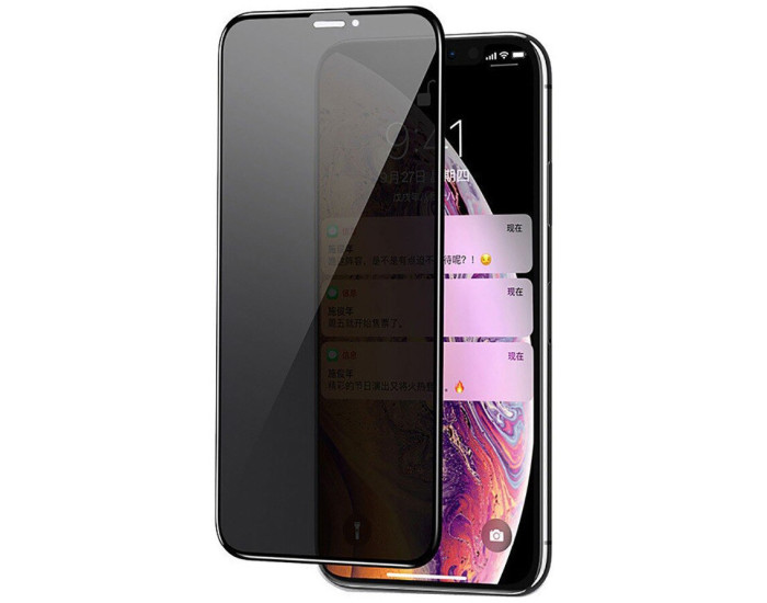 Защитное стекло Privacy (full glue) iPhone 12 Pro Max, 5D черное