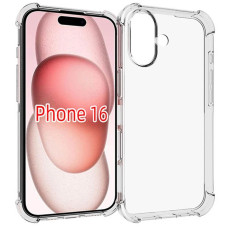 Чехол-силикон Getman Ease logo усиленные углы iPhone 16, Прозрачный (Класс А)