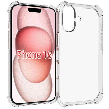 Чехол-силикон Getman Ease logo усиленные углы iPhone 16, Прозрачный (Класс B)