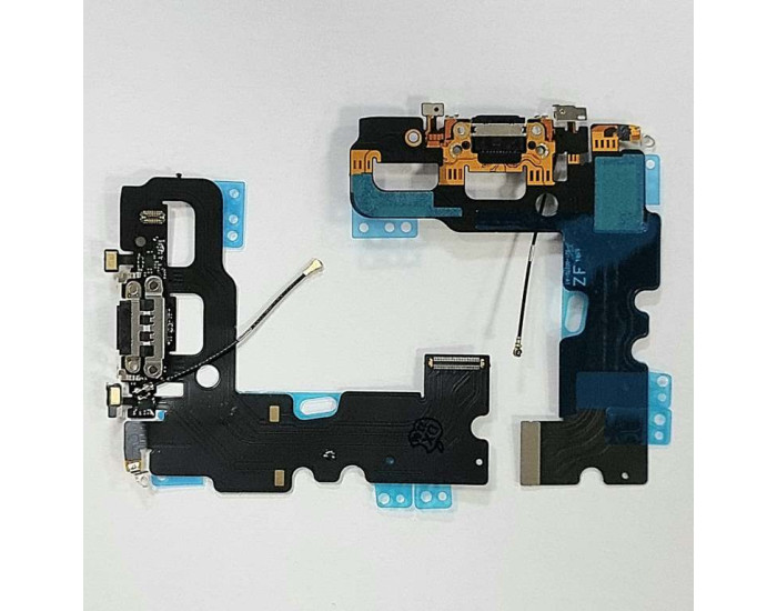 Шлейф для iPhone 7, коннектора зарядки, с микрофоном, черный, копия