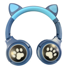 Беспроводные Наушники Bluetooth CAT Ear XY-231 Led Light blue