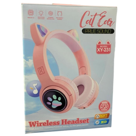 Беспроводные Наушники Bluetooth CAT Ear XY-231 Led Light blue