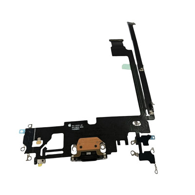 Шлейф для iPhone 12 Pro Max, конектора навушників, конектора зарядки, чорний, Graphite, оригінал