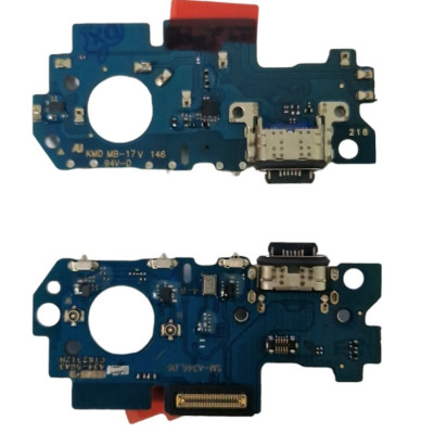 Шлейф для Samsung A346 Galaxy A34 5G, з роз'ємом зарядки, мікрофоном, з мікросхемою