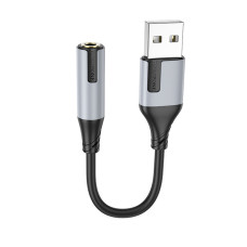 Перехідник Borofon BV19 USB to 3.5mm 15см чорний