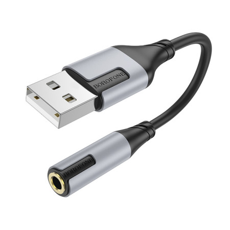 Переходник Borofon BV19 USB to 3.5mm 15см Черный
