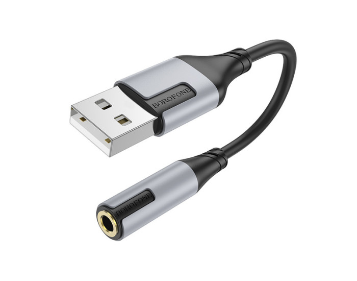 Перехідник Borofon BV19 USB to 3.5mm 15см, чорний
