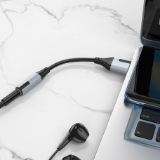 Перехідник Borofon BV19 USB to 3.5mm 15см, чорний