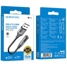 Перехідник Borofon BV19 USB to 3.5mm 15см, чорний