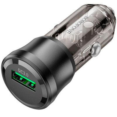 Автомобильное зарядное устройство Borofone (BZ23) QC3.0 (1USB) 18W transparent black