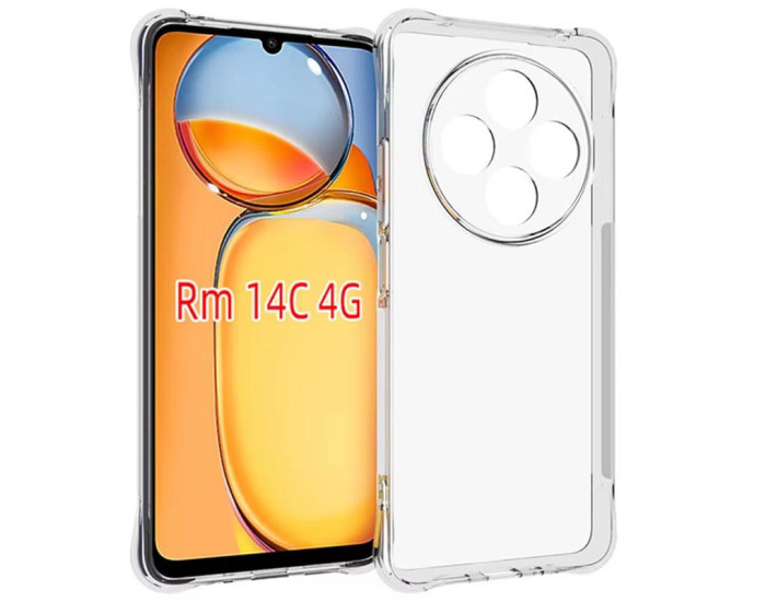 Чехол-силикон Getman Ease logo усиленные углы Xiaomi Redmi 14C / Redmi A4 / Poco C75, Прозрачный