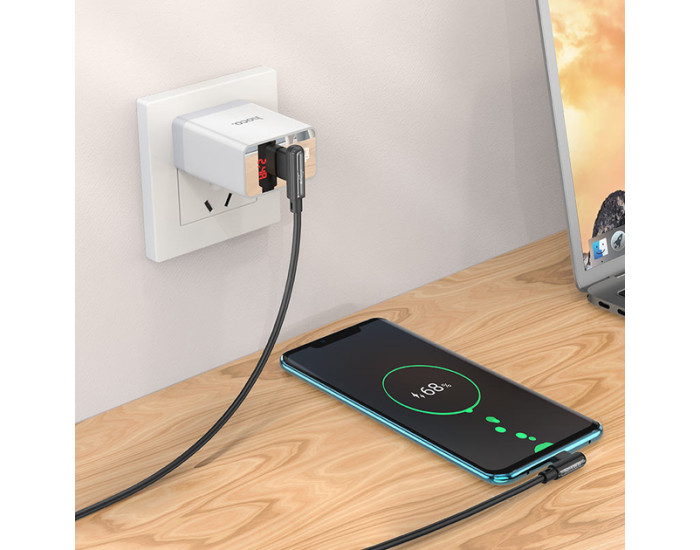 Кабель USB Borofone BX58 (1m / 3A) Type-C Черный