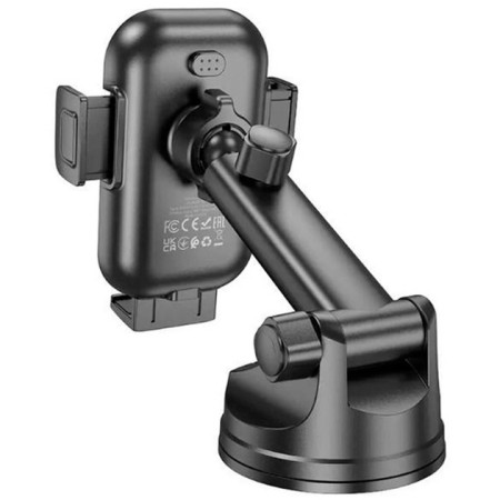 Автодержатель с безпроводной зарядкой Borofone BH203 Blue wireless (center console) 5W/7.5W/10W/15W (Черный / Black) (Класс А)