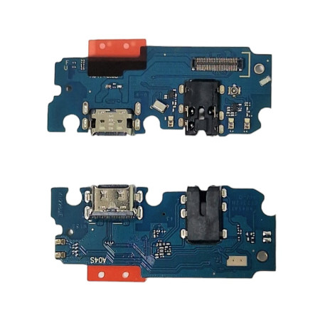 Шлейф для Samsung A047F, Galaxy A04s, коннектора наушников, коннектора зарядки, с микрофоном, High Copy (Класс B)