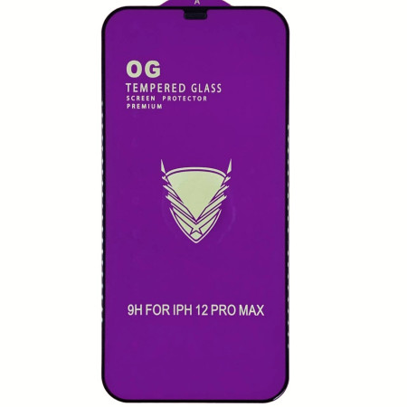 Защитное стекло Tempered Glass OG Premium iPhone 12 Pro Max, Black (Класс B)