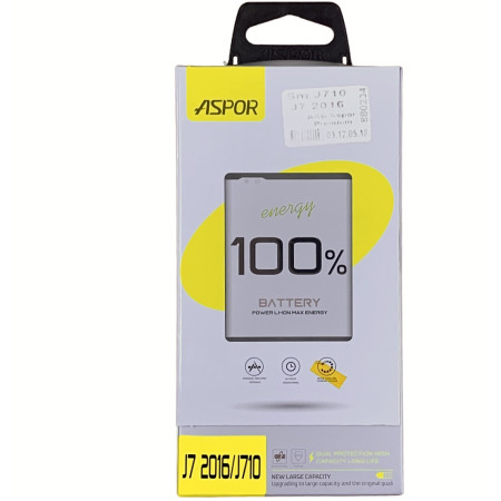 Аккумулятор Aspor Samsung EB-BJ710CBC, J710, J7 2016, 3300 mAh (Класс А)