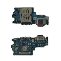 Шлейф для Samsung G990 Galaxy S21 FE 5G коннектора зарядки, с SIM-конектором, с микрофоном, оригинал (Класс B)