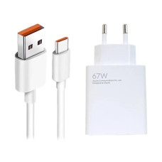 Сетевое зарядное устройство Xiaomi (MDY-12-ES) 67W с кабелем Type-C to Type-C Белый (Класс А)