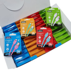 Кабель USB Jokade JA028 Micro USB Silicone 3A Smart charging (Box 40шт / Mix)