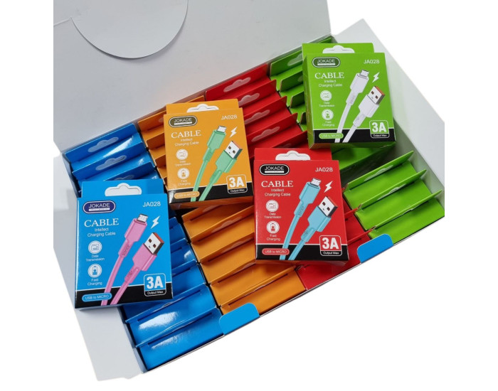 Кабель USB Jokade JA028 Smart charging USB to Micro 3A (Box 40шт/Mix)