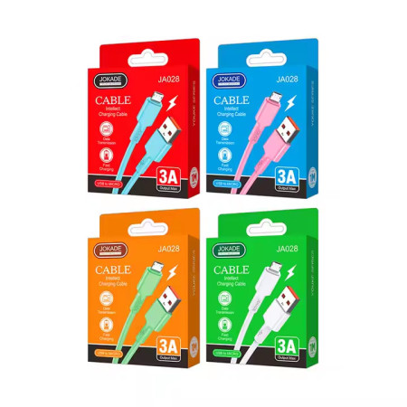 Кабель USB Jokade JA028 Micro USB Silicone 3A Smart charging (Box 40шт / Mix)