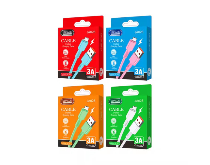 Кабель USB Jokade JA028 Smart charging USB to Micro 3A (Box 40шт/Mix)