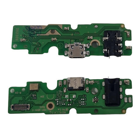 Шлейф для Tecno Spark 6, KE7, коннектора зарядки, микрофона, с компонентами High Copy