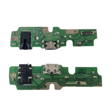 Шлейф для Tecno Spark 7 KF6, коннектора зарядки, микрофона, с компонентами High Copy
