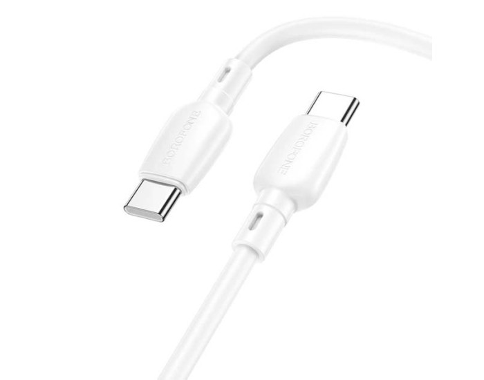 Кабель USB-C Borofone BX93 Super power Type-C to Type-C (60W/0.25m) белый