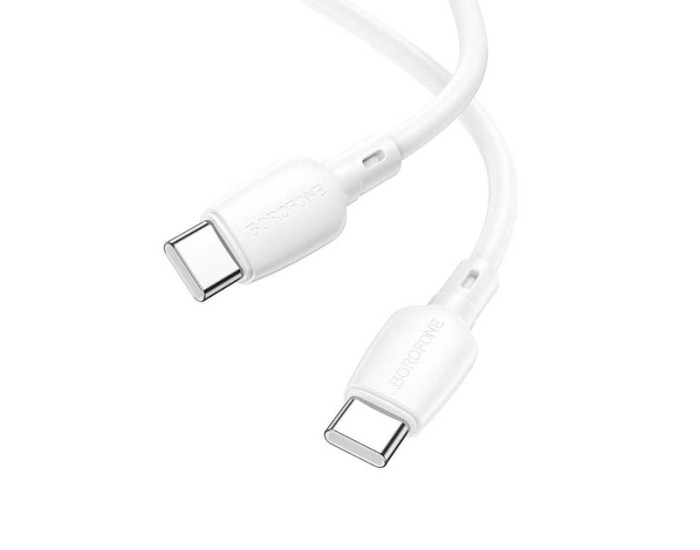 Кабель USB-C Borofone BX93 Super power Type-C to Type-C (60W/0.25m) белый