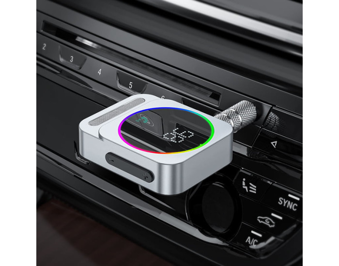 Автомобильный FM-Модулятор Borofone BC52 True Way Car AUX BT Receiver Grey
