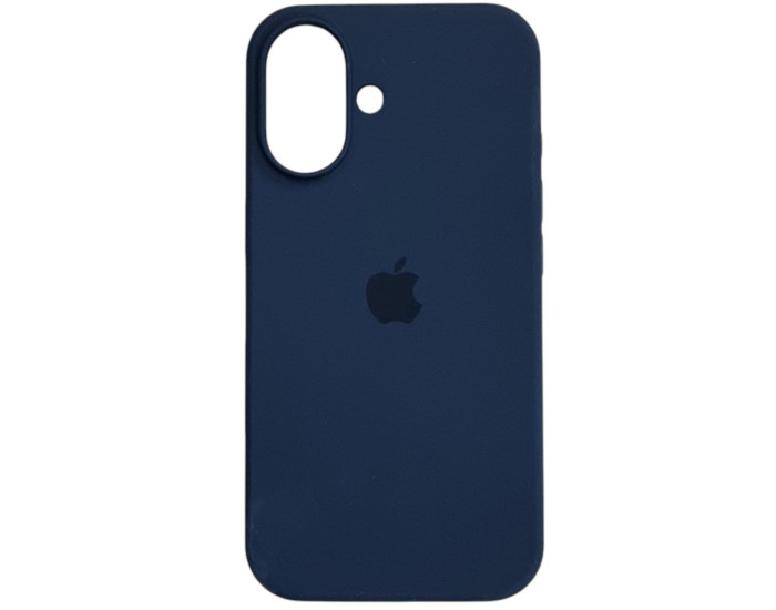 Чехол-силикон оригинал Full Soft Matte iPhone 16 (Синий / Midnigth Blue)