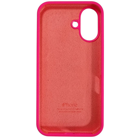Чехол-силикон оригинал Full Soft Matte iPhone 16 (Розовый / Hot Pink)