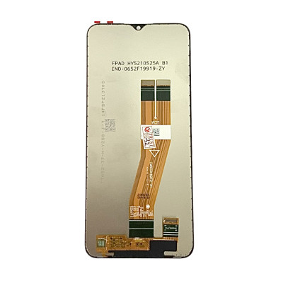 Дисплей з сенсорним екраном (модуль) Samsung A03 (A035)/A02S (A025)/M02s (M025), чорний, Жовтий шлейф, оригінал, 160.5mm x 72mm