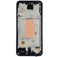 Дисплей з сенсорним екраном (модуль) Samsung A346 A34 5G, чорний з рамкою, з вузьким обідком, OLED