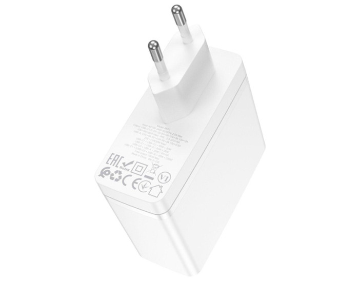 Мережеве зарядний пристрій Borofone BN11 Imperial PD100W GaN (2USB-C+USB-A) Білий