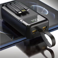 Портативная батарея Aspor A318 40000mAh (22.5W/QC 4.0/PD) + cable USB/Lightning/Type-C чорний
