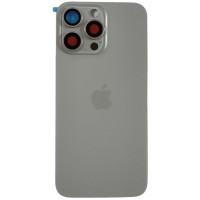Задняя панель корпуса iPhone 15 Pro Max Natural Titanium, со стеклом камеры, MagSafe, оригинал
