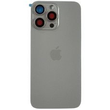 Задняя панель корпуса iPhone 15 Pro Max Natural Titanium, со стеклом камеры, MagSafe, оригинал