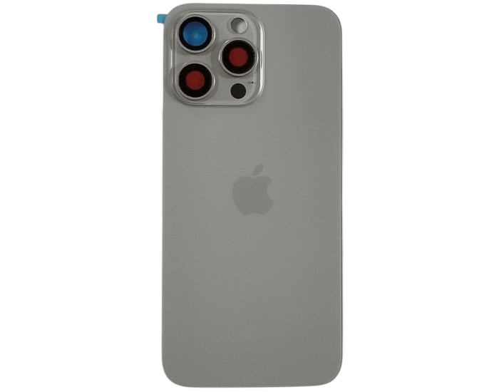 Задняя панель корпуса iPhone 15 Pro Max Natural Titanium, со стеклом камеры, MagSafe, оригинал